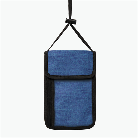Crosshatch Travel Neck Wallet - Blank