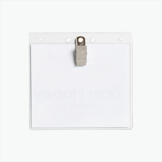 3 5/8 x 4 1/4 Jumbo Deluxe Badge Holder - Clip Attachment