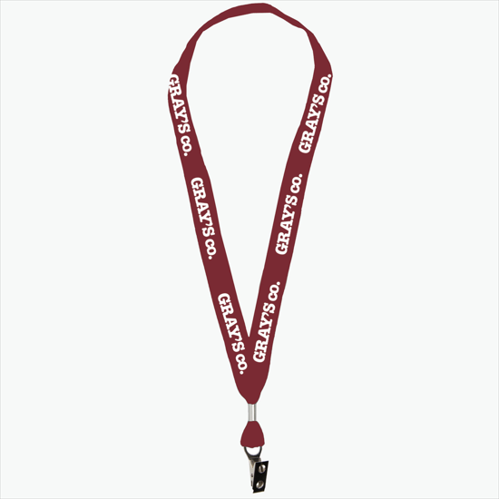 1 One Ply Cotton Lanyard - Bulldog Clip