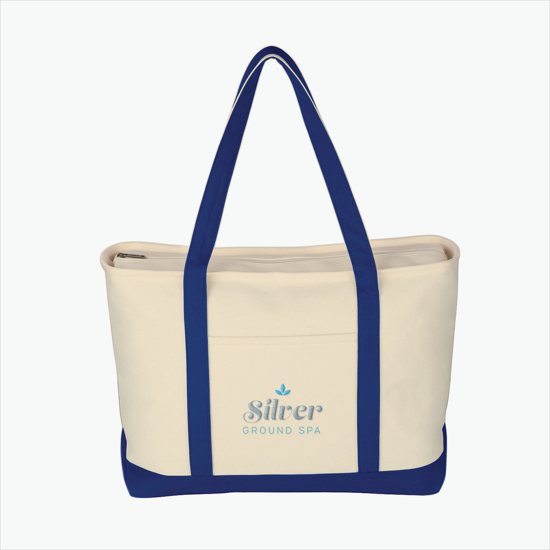 Large Heavy Cotton Boat Tote - Embroidery
