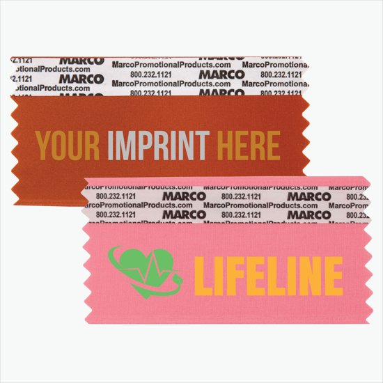 4 x 2 Horizontal Ribbon - Custom Title - 2 Color Imprint