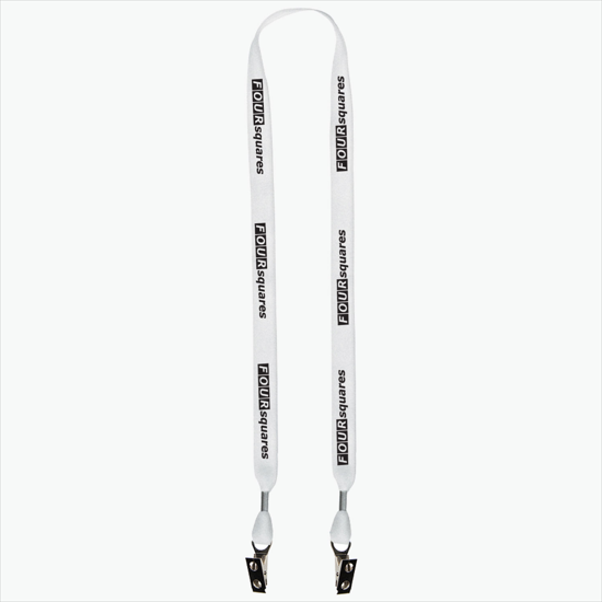 5/8 One Ply Cotton Lanyard - Double Bulldog Clip