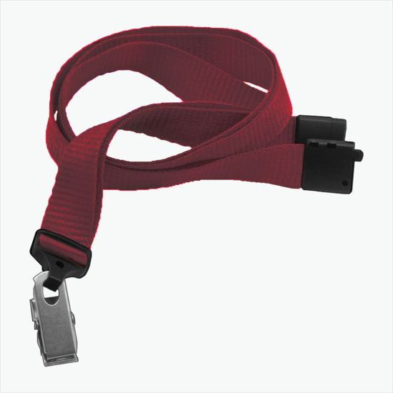 5/8 Breakaway Polyester Lanyard - Blank - Bulldog Clip