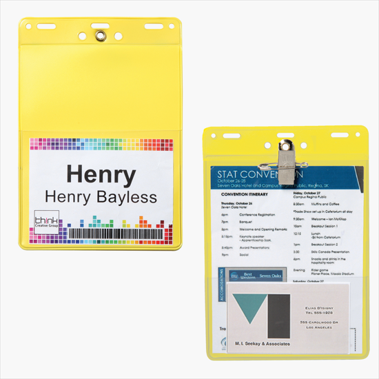 Trade Show Badge Caddy - Blank - Pin/Clip Attachment
