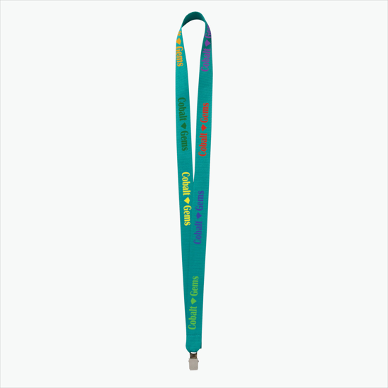 Plan Ahead & Save - 3/4 Economy Poly-Dye Full-Color Printed Lanyard w/Non-Swivel Bulldog Clip