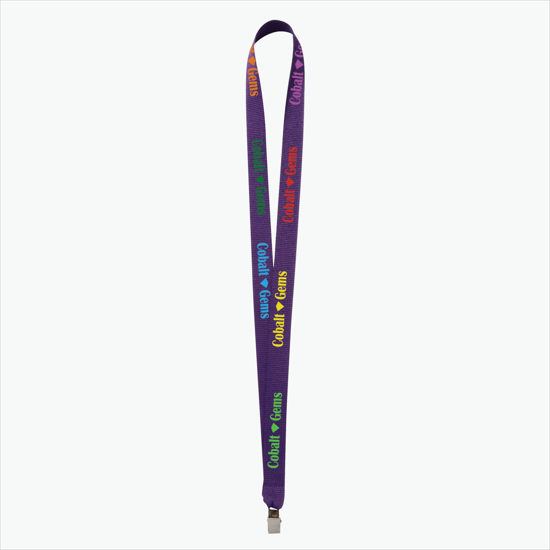 Plan Ahead & Save - 3/4 Economy Poly-Dye Full-Color Printed Lanyard w/Non-Swivel Bulldog Clip