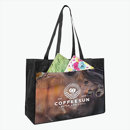 Sublimated Shopping Tote with Pocket - 16 x 18