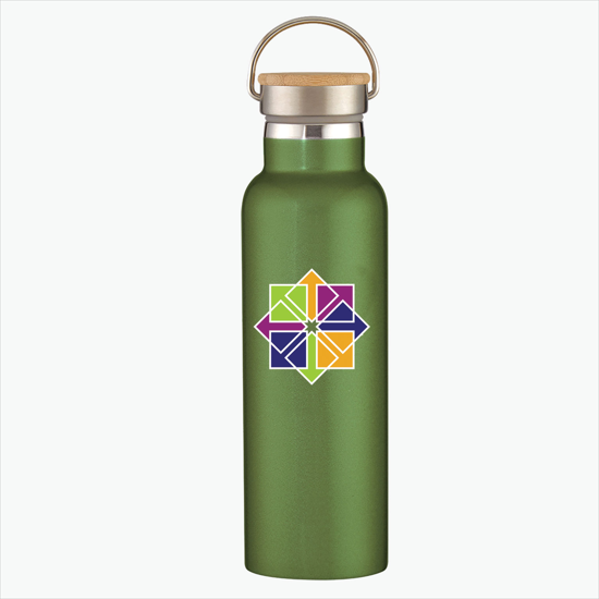 21 oz Tipton Stainless Insulated Bottle with Bamboo Lid - Full Color