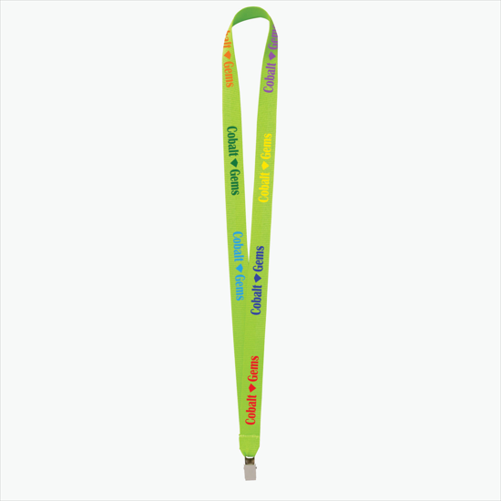 Plan Ahead & Save - 3/4 Economy Poly-Dye Full-Color Printed Lanyard w/Non-Swivel Bulldog Clip