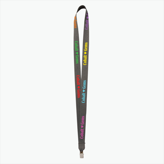 Plan Ahead & Save - 3/4 Economy Poly-Dye Full-Color Printed Lanyard w/Non-Swivel Bulldog Clip
