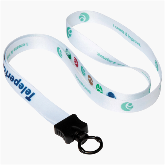 1/2 Full Color Lanyard w/O-Ring - 24-Hour Production