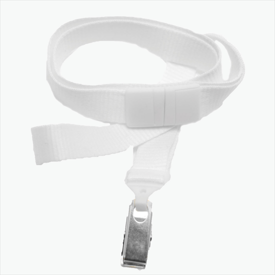 5/8 Breakaway Polyester Lanyard - Blank - Bulldog Clip