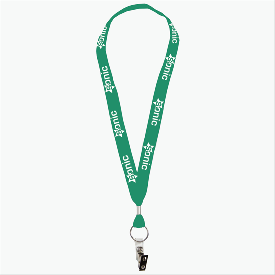 1 One Ply Cotton Lanyard - Vinyl Bulldog Clip