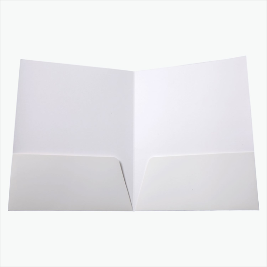 White Presentation Folder - Blank - No Business Card Slits
