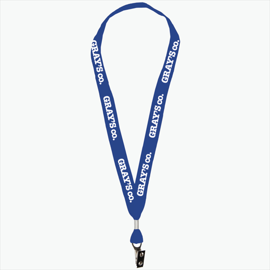 1 One Ply Cotton Lanyard - Bulldog Clip