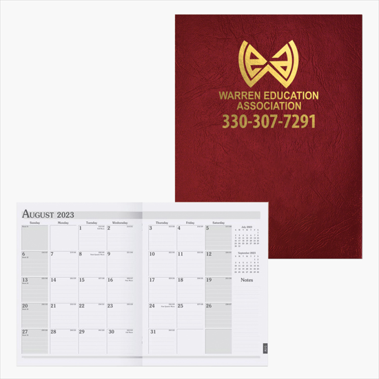 8 1/4 x 10 3/4 Academic Monthly Planner with Leatherette Cover