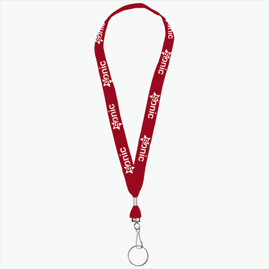 1 One Ply Cotton Lanyard - J-Hook w/Split Key Ring