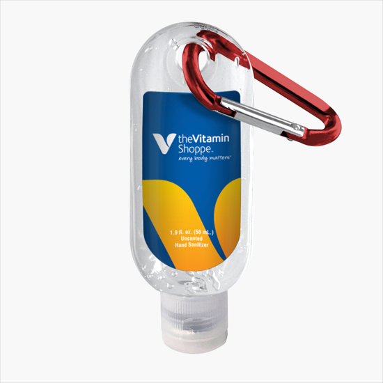 Clear 70% Hand Sanitizer with Carabiner - 1.9 oz - 24-Hour Production