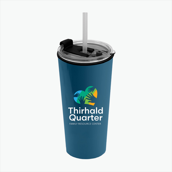 18 oz Road Master Tumbler with Flip Up Lid and Straw - Full Color