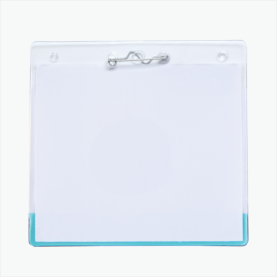 3 5/8 x 4 1/4 Jumbo Transparent Bar Deluxe Badge Holder - Pin Attachment