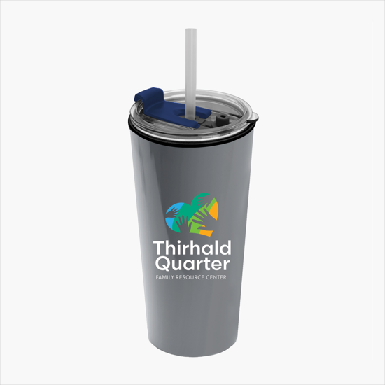 18 oz Road Master Tumbler with Flip Up Lid and Straw - Full Color