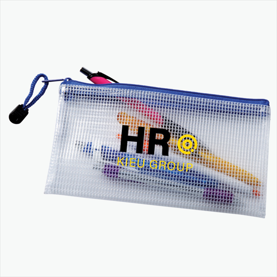 Small PolyWeave Zippered Pouch - Multi-Color Imprint