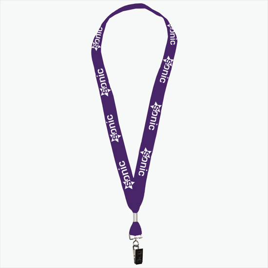 1 One Ply Cotton Lanyard - Swivel Bulldog Clip