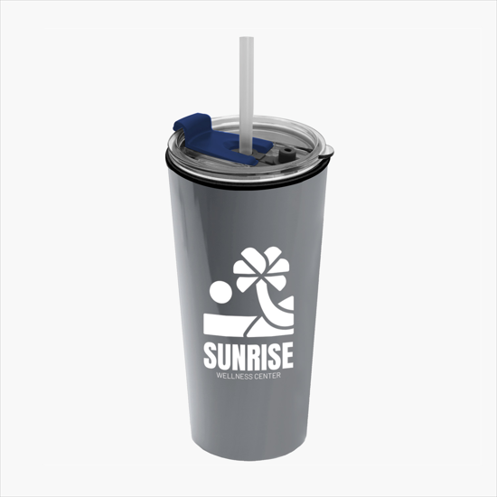 18 oz Road Master Tumbler with Flip Up Lid and Straw