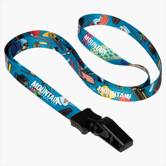 1/2 Full Color Lanyard w/Bulldog Clip