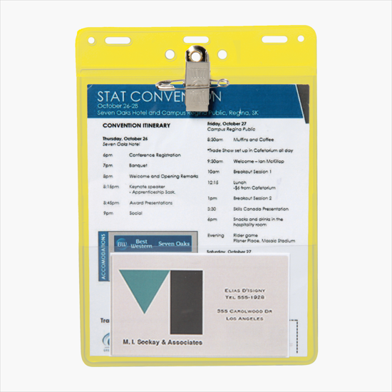 Trade Show Badge Caddy - Printed - Pin/Clip Attachment