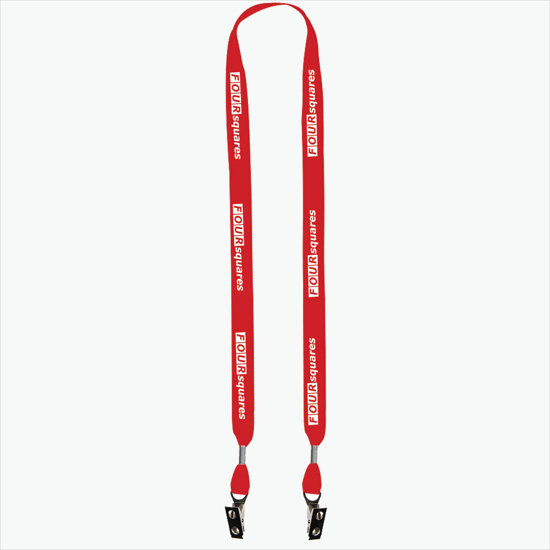 5/8 One Ply Cotton Lanyard - Double Bulldog Clip