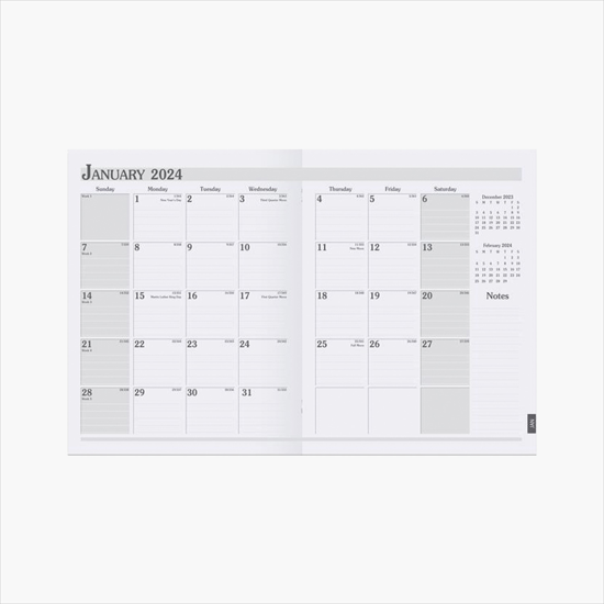 8 1/4 x 10 3/4 Monthly Planner with Leatherette Cover