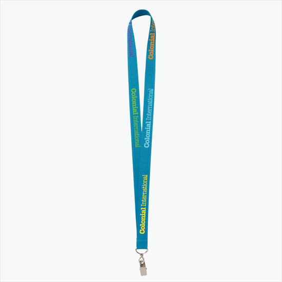 Plan Ahead & Save - 3/4 Economy Poly-Dye Full-Color Printed Lanyard w/Swivel Bulldog Clip