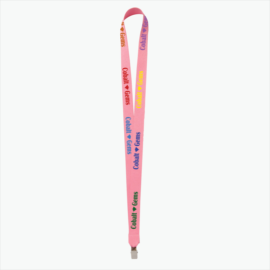 Plan Ahead & Save - 3/4 Economy Poly-Dye Full-Color Printed Lanyard w/Non-Swivel Bulldog Clip