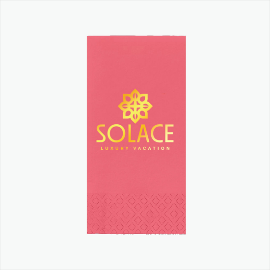 Foil Stamped Colored Dinner Napkin 1/8 Fold - 2 Ply