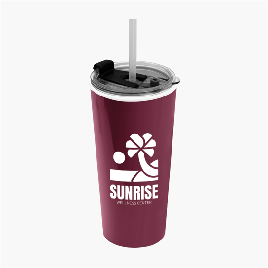 18 oz Road Master Tumbler with Flip Up Lid and Straw