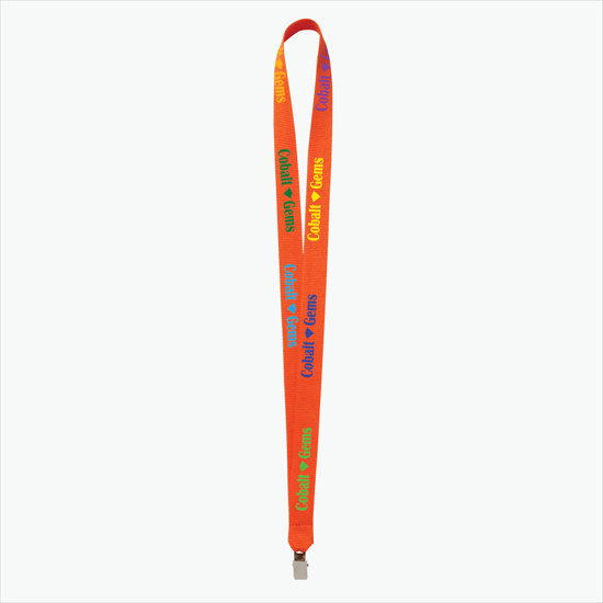 Plan Ahead & Save - 3/4 Economy Poly-Dye Full-Color Printed Lanyard w/Non-Swivel Bulldog Clip