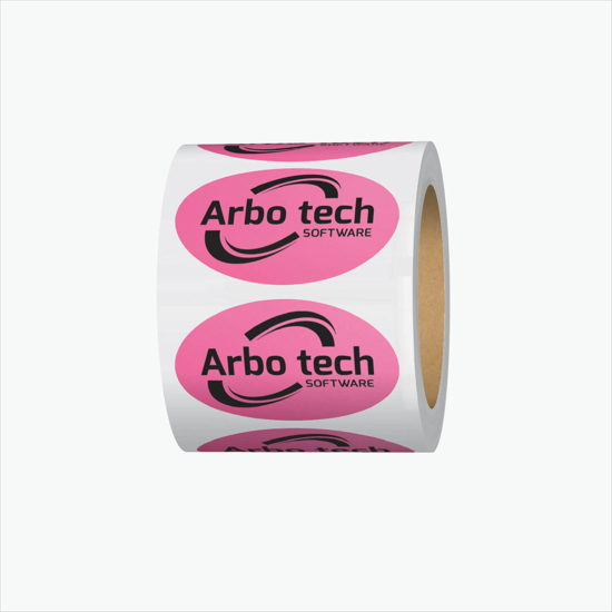 Adhesive Roll Labels - 1 1/4h x 2w Oval - Roll of 1000