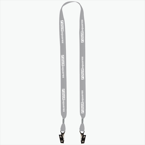 5/8 One Ply Cotton Lanyard - Double Bulldog Clip