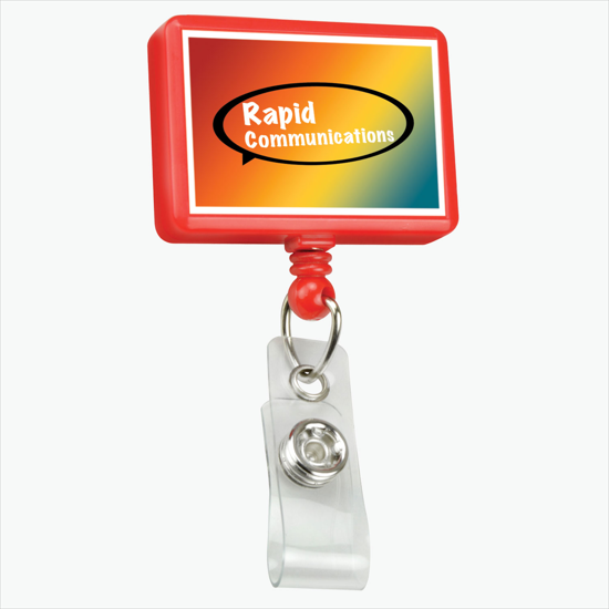 Rectangle Badge Reel - Full Color Label
