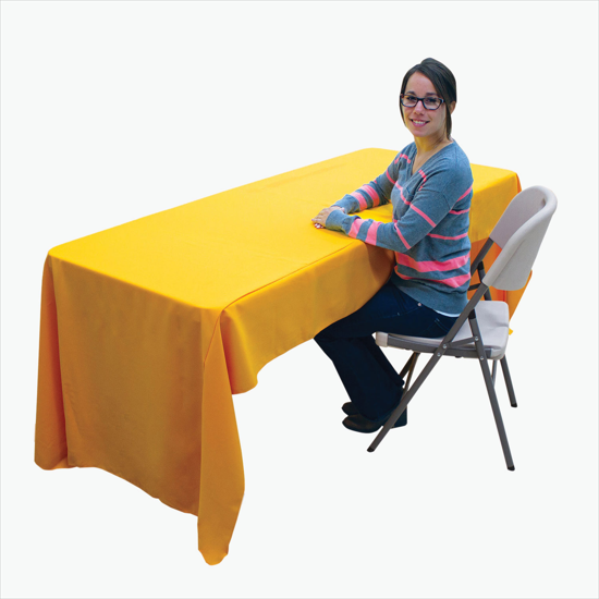 8' Laser Edge Open Back Table Cover - Full Coverage