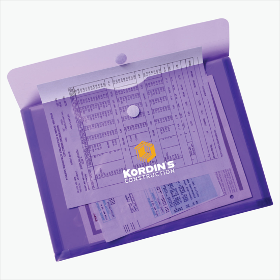 Legal Size Poly Envelope with Velcro Closure - Multi-Color Imprint
