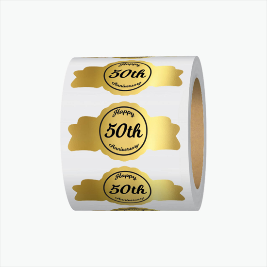 Adhesive Roll Labels - Anniversary Seal - Roll of 1000