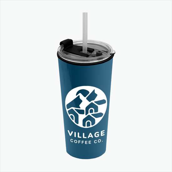 18 oz Road Master Tumbler with Flip Up Lid and Straw
