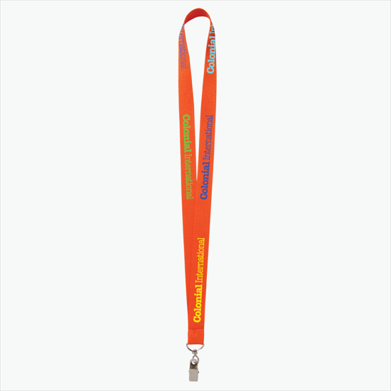 Plan Ahead & Save - 3/4 Economy Poly-Dye Full-Color Printed Lanyard w/Swivel Bulldog Clip