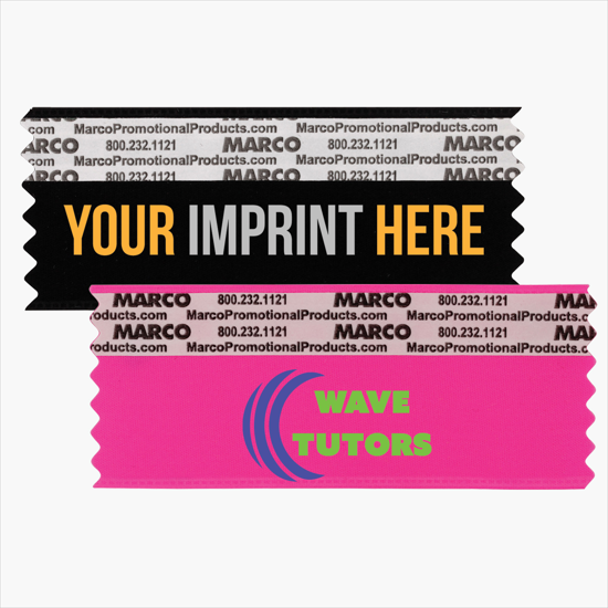 4 x 1 5/8 Horizontal Ribbon - Custom Title - 2 Color Imprint