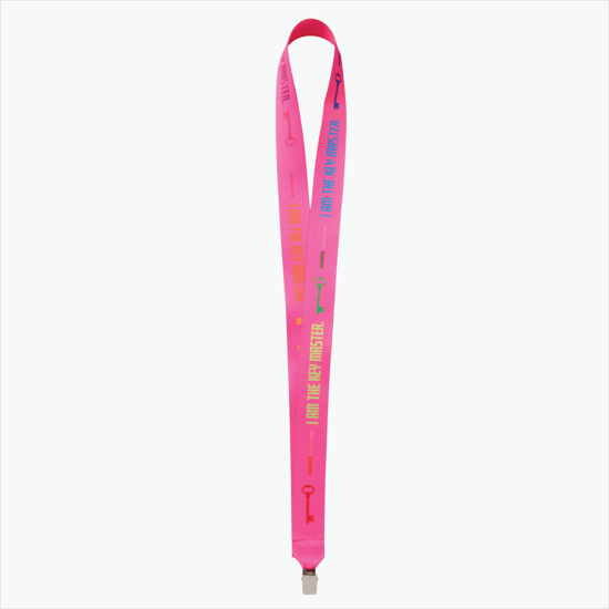 Plan Ahead & Save - 1 Economy Poly-Dye Full-Color Printed Lanyard w/Non-Swivel Bulldog Clip