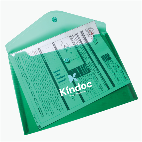 Translucent Poly Document Envelope with Snap Closure - Multi-Color Imprint - 7 x 9 3/4