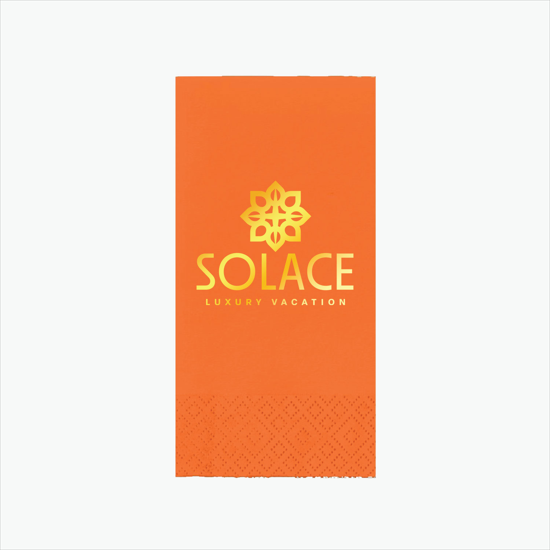 Foil Stamped Colored Dinner Napkin 1/8 Fold - 2 Ply