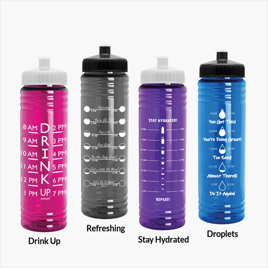 24 oz Slim Fit Water Bottle with Push-Pull Lid - Full Color